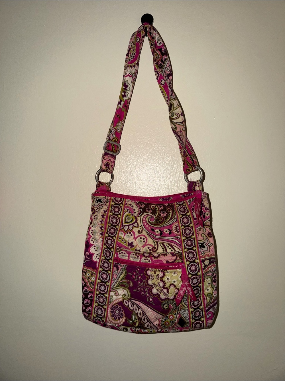 Vera Bradley- Quilted Paisley Crossbody Bag in Pink
